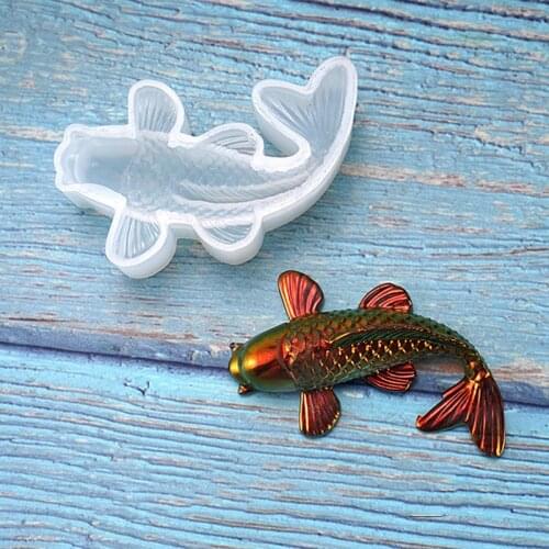 1pc Fish Tail Koi Silicone Resin Mold Jewelry Fishtail UV Epoxy Resina Mold For DIY Pendant Charms Clay Molds Jewelry