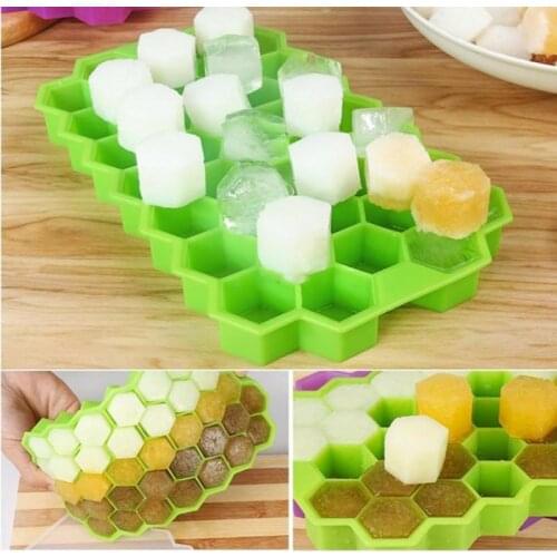 1PC Honeycomb Ice Trays Ice Maker Silica Gel Ice Mold BPA Free Food Grade Mold For Whiskey Cocktail Kitchen Bar Tools