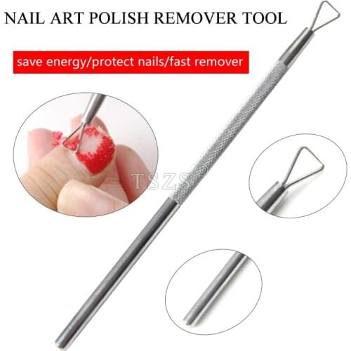 1pcs/lot Gel Acrylic Nail Polish Removers Triangle Head Cuticle Pusher Lacquer Cleaner Stainless Steel Manicure Nail Art Tool