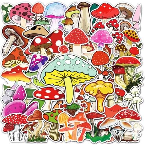 10/30/50 PCS Cartoon Jungle Mushroom Plant Series Mobile Phone Case Graffiti Diary Decoration Non-repetitive Stickers Wholesale