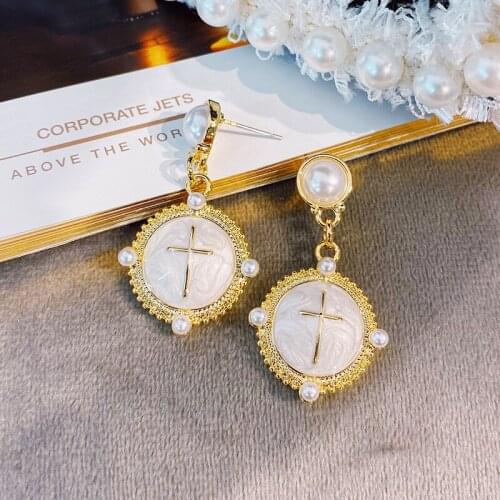 2020 Korean Sweet Abstract Texture Fashion Drop Round Dangle Earring Wedding Geometric Jewelry Wholesale Gift For Lover Friend