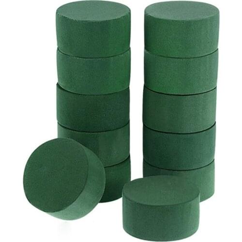 5PCS Round Green Floral Mud Block Absorb Water Styrofoam Bricks DIY Flowers Arrangement Supplies Home Garden Wedding Decorations