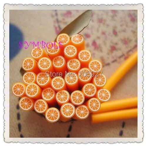 5pcs A-08 5mm Cute Orange Fruit Cane Fancy Nail Art Polymer Clay Cane Nail Art Decoration