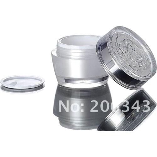 50G pearl white acrylic cream bottle with flower shape lid ,cosmetic container,,cream jar,Cosmetic Jar,Cosmetic Packaging