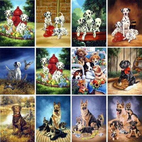 5D DIY Diamond Painting Dog Rhinestone Picture Animal Diamond Embroidery Mosaic Home Decoration Handmade Mosaic Embroidery Gift