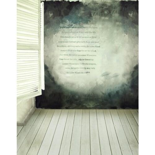 5x7ft Wooden Floor Old Wall Poem Photography Backdrops Photo Props Studio Background