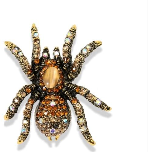 Muylinda Antique Cats Eye Spider Brooch Fashion Jewelry Pins, Inset Brooches and Pins for Man Women Girl Decorate Clothes Scarf