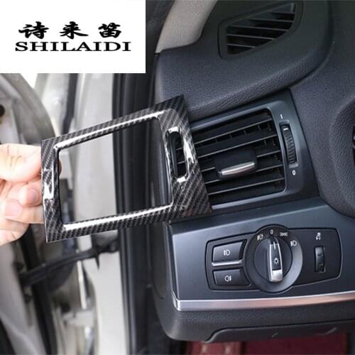 Car Styling AC Front air Outlet Trim Frame Decoration Sticker Cover carbon fiber For BMW X3 F25 X4 F26 Interior Auto Accessories