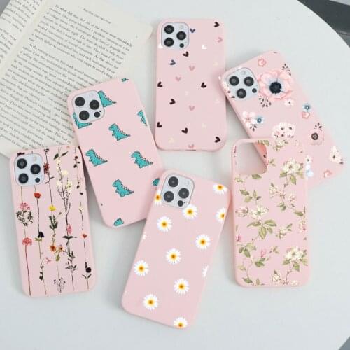 Soft TPU Phone Case For iPhone 12 Pro Mini XR XS Max 7 8 6 6S Plus 5 5S SE 2020 Flower Back Cover For iPhone 11 Pro Shell Fundas