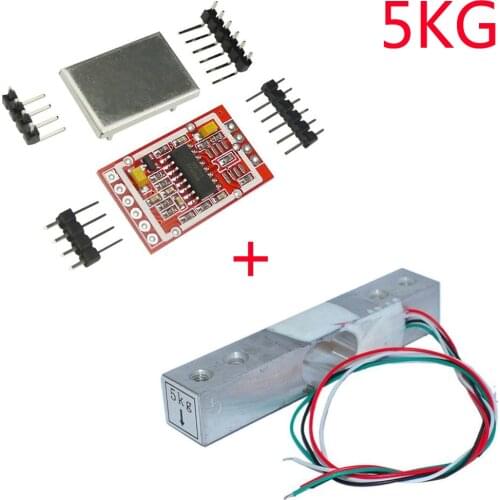 5KG Digital Load Cell Weight Sensor Portable Electronic Kitchen Scale + HX711 AD Weighing Sensor Module Metal Shied for Arduino