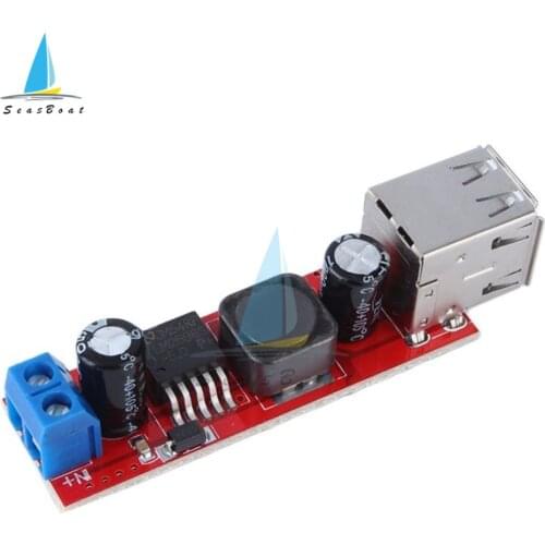 DC 6V-40V to 5V 3A Double USB Charge DC-DC Step-down Converter Module For Vehicle Charger LM2596 Dual USB