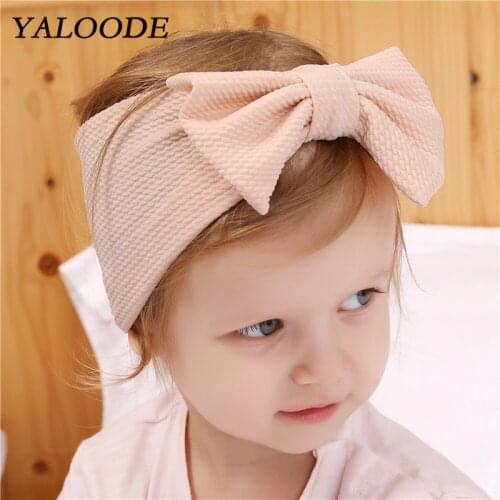 Baby Headband For Girls Kids Soft Elastic Bow Turban Headbands Head Wrap Newborn Hairband Infant Toddler Hair Accessories