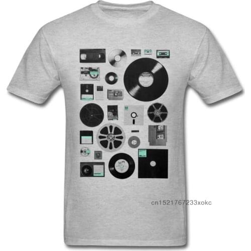 Classic Data Elements T-shirt DJ Records T Shirt Men White Clothing Jazz Cassette Tshirt 3D Tops Cotton Tees Old Music