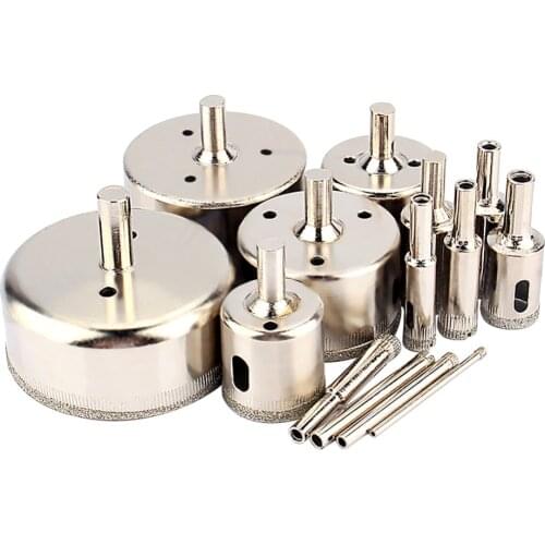 14Pcs/Set 3 to 70mm Diamond Coated Hole Saw Drill Bits Glass Cutter Coated Hole Saw Drill Bit for Glass Marble Tile Wood Tiling