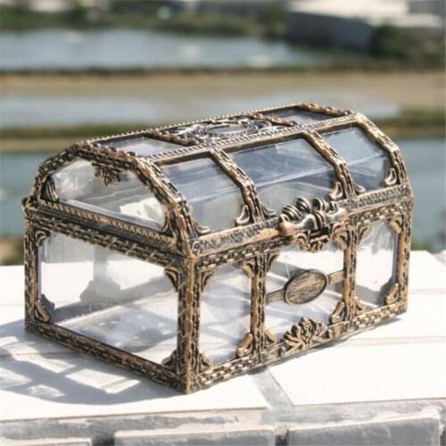 Jewelry Storage Box Plastic Treasure Box Transparent Pirate Crystal Gold Coin Organizer
