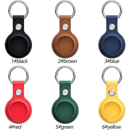 Protective Cover for AirTags Shockproof PU Leather Case Shell Location Tracker Protector AirTags Bluetooth Tracker Accessories