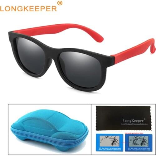 Red Polarized Sunglasses Kids Flexible Frame TR90 Children Sun Glasses Silicone Glasses 2021 UV400 Eyewear oculos de sol
