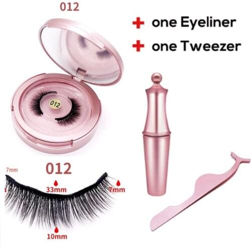Magnetic Eyelashes with eyeliner natural 3D Mink False Eyelashes Liquid Eyeliner faux cils naturelt & Waterproof Eyeliner