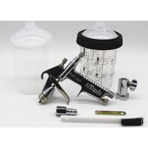 Mini Spray Gun With Adapter And Pps Tank Air Spray Gun With Quick-Connect Wash-Free Tank Paint Mixing Cup Paint Sprayer