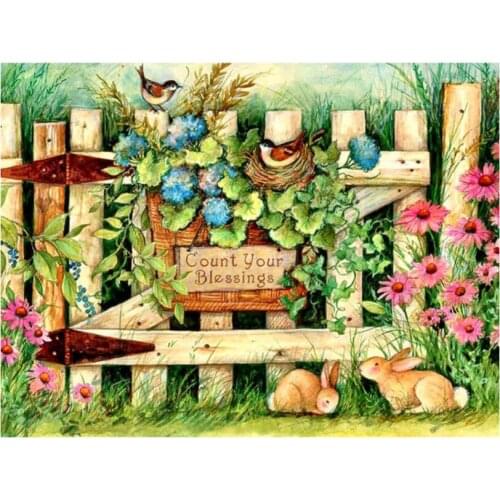 Daisy Full Square Diamond Painting Kits Flower Garden Bird Mosaic Embroidery Picture Crystal Stones Stickers Decal Wall Art Gift