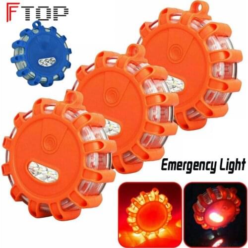 Orange Led Road Flares Emergency Outdoor Safety Light Flashing Roadside Beacon Warning Lamp Strong Magnetic Barrier Light