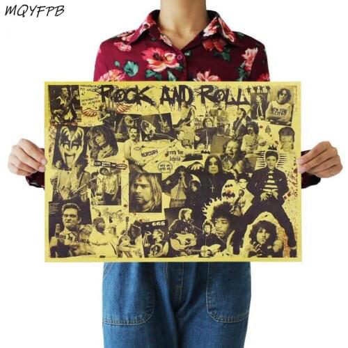 Rock Stars Gathering Kraft Paper Poster Home Decoration Painting Room Wall Sticker