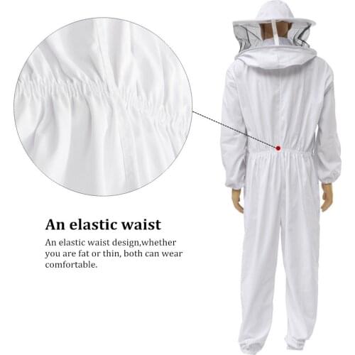 Professional Ventilated Beekeeper Full Body with Bee Cap Safety Veil Hat Space Suit One-piece Beekeeping Protection