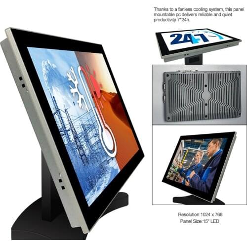 15 inch Industrial Fanless Panel PC, Core i3 CPU/4GB RAM/32G SSD,2COM/4USB, 15" rugged industrial tablet