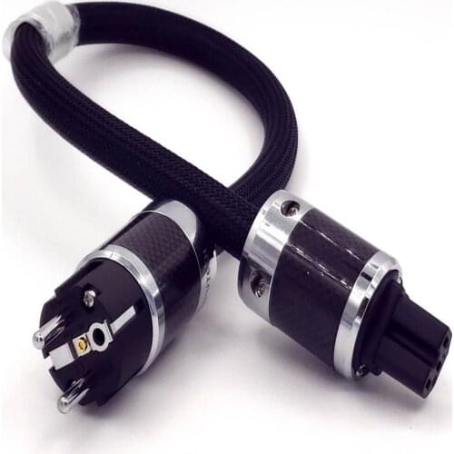 HiFi Alpha PS 950 18 OCC Conductor Carbon Fiber Flagship Fever Upgrade EU AC Power Cord Cable Audio AMP CD DVD Player Video