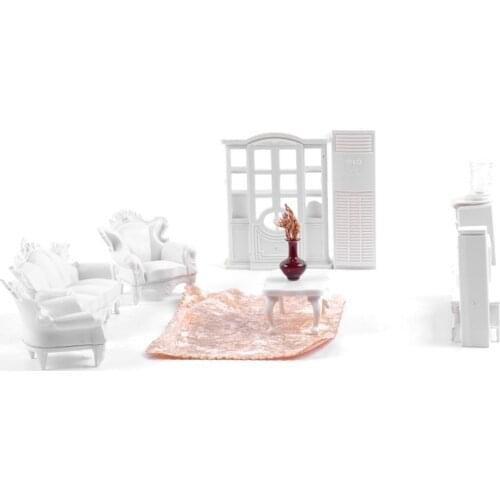 1:25 Scale Modern Style Realistic Living Room Furniture Set Sofa, End Table Model DIY Layout Sand Table Scene Landscape Building