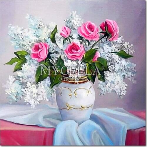 Rose 5D Diy Diamond Painting Cross Stitch Diamond Embroidery Flowers Diamond Mosaic Full Round Rhinestone Crafts Home Decor Gift