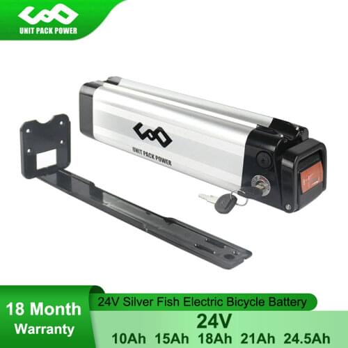 24V 10Ah 15Ah 18Ah 432Wh Silver Fish Electic Bicycle Battery Prophete Replace Batteries for 250W 200W 180W Front/Mid/Hub Motor
