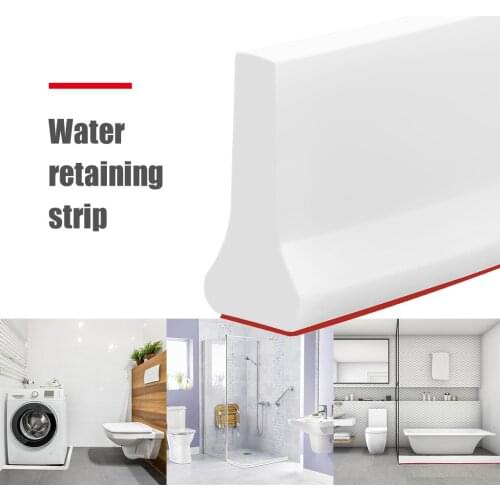 Collapsible Shower Threshold Water Dam Shower Barrier And Retention System Waterproof Silicone Strip For Bathroom Sink Kitchen