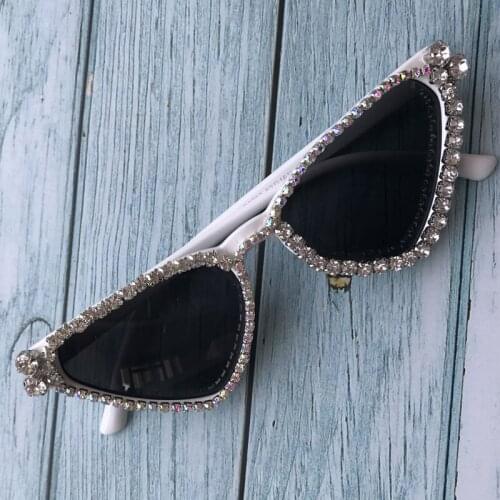 ZAOLIHU Cat Eye Women Sunglasses Handmade Diamond Female Eyewear UV400 Sun Glasses Outside Sports Eyeglass Gafas