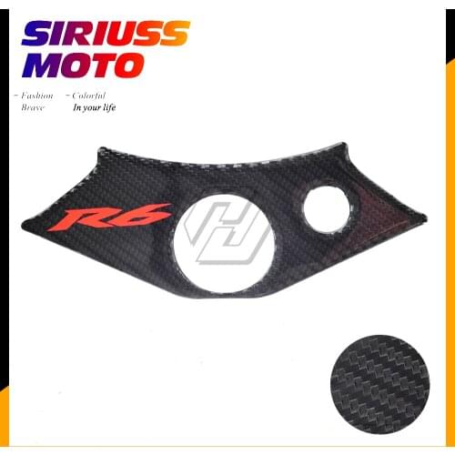 3D Motorcycle Carbon Fiber Pattern Top Triple Clamp Yoke Sticker Case for Yamaha YZF600 R6 1998-2002