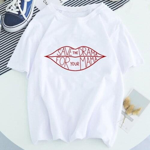 Lips Letters Print Tshirt Short Sleeve Print Casual 90s Girls Clothing Tops Graphic Tshirt Harajuku Summer Womens T-shirt