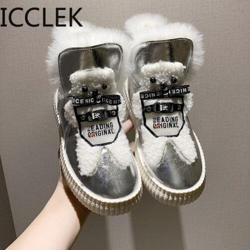 Women Slip on Flat Cotton Shoes Women Light Waterproof Ankle Boots Female White 2020 Winter Super Warm Snow Boots