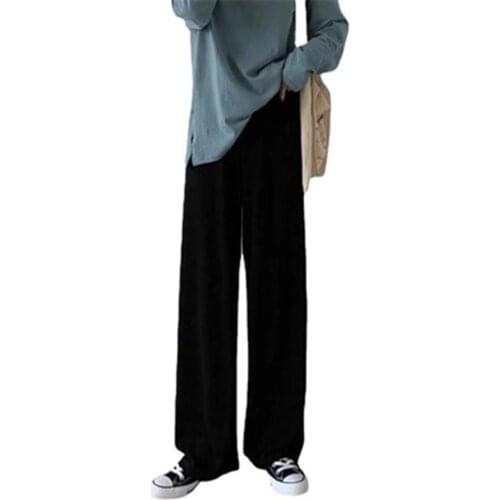 Women Pants New High Waist Casual Slacks Pants Women Ice Silk Ankle-Length Trousers