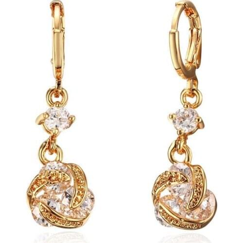 Crystal Earrings for Women Indian Gold Color Female Earings