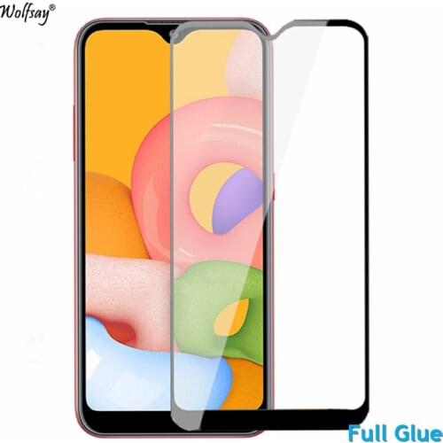 1PCS Full Glue Screen Protector For Samsung Galaxy A01 Tempered Glass Full Cover Glass for Samsung A01 A105 9H 2.5D Premium Film