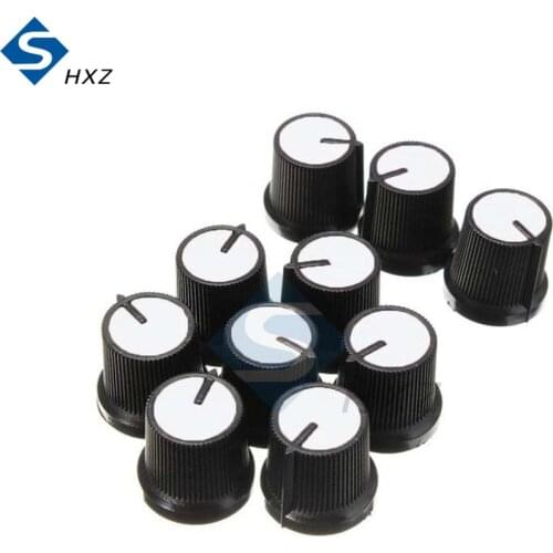 10PCS AG3 WH148 White/Red/Orange/Yellow Knob Blue Surface Plastic Rotary Cone Potentiometer Hole 6mm