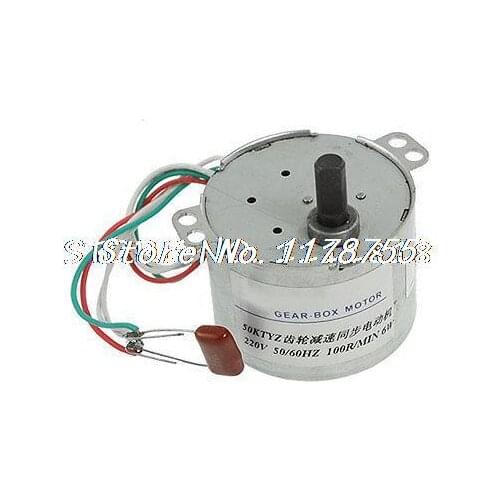 100RPM Output Speed AC 220V 0.2A 6W Rated Voltage Gear Motor