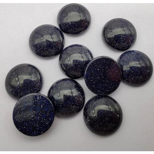 16MM Blue Sandstone Stone Round CAB GEM Cabochon Jewelry Bead (10 pcs/lot) H240