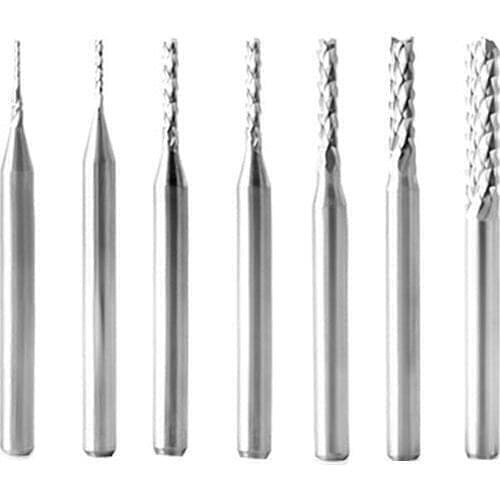 2.1mm 2.2mm 2.3mm 2.4mm 2.5mm 3mm Cutting Edge Diameter Tungsten CNC End Mill Router Bit Corn Teeth Rough Helical Milling Cutter