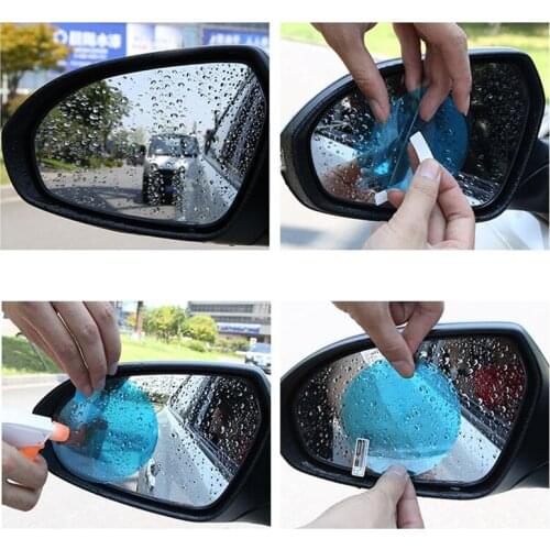 2pcs Car Protective Film For Rearview Mirror Car Window Anti Fog Rainproof Film Car Accessories