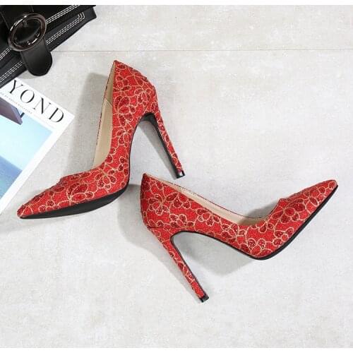 2020 NEW Summer Women Pumps Nightclub Party Shoes High Heel 11CM Pointed Toe Shallow Spring Ladies Shoes Lady Wedding Shoes Pump