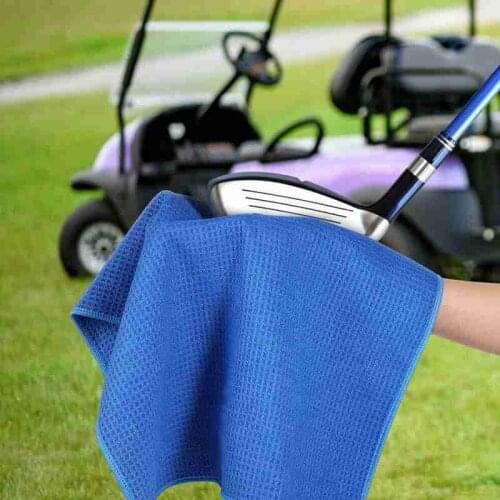 Microfiber Golf Towel 50x30cm With Hook Cleans Clubs Balls Hands Golf Towel Quick Dry Outdoor Running Accessories