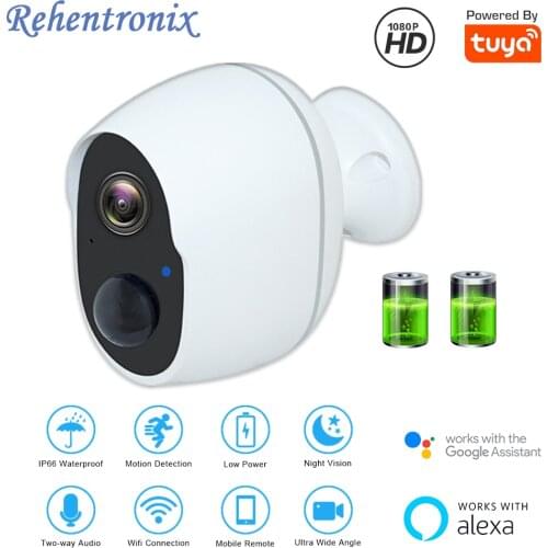 Outdoor WiFi Battery Camera 1080P HD Wireless Rechargeable Battery Powered Security IP Camera Smart Home Alarm Tuya WiFi Camera