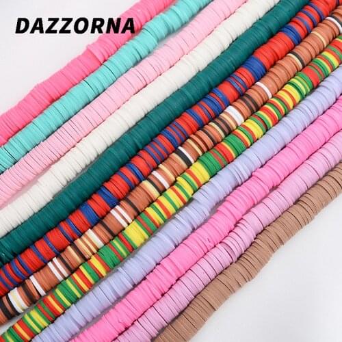 8mm 1-3Pcs Colorful Flat Round Polymer Clay Beads Chip Disk Loose Spacer Handmade Slice Beads Jewelry Making Bracelet Necklace