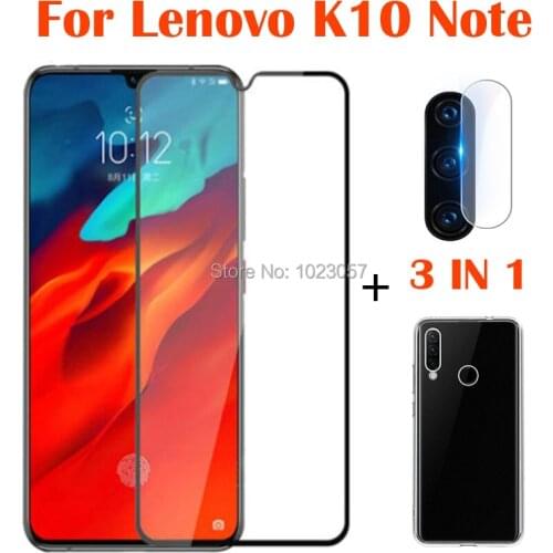 3-in-1 Case + Camera Tempered Glass On For Lenovo K10 Note ScreenProtector Glass For Lenovo K10 Note 3D Glass